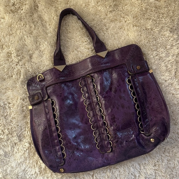 Vintage Purple Versace Python Tote 2006 - Picture 1 of 14
